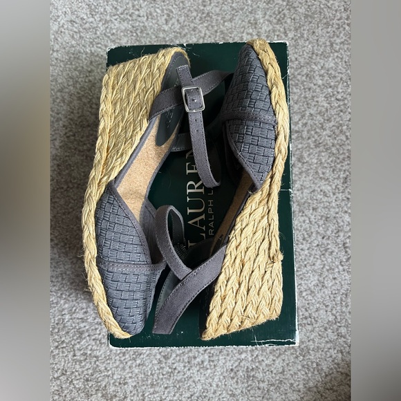 Lauren Ralph Lauren Charcoal Wedge Sandals - Picture 2 of 3